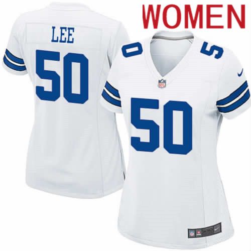 Women Dallas Cowboys 50 Sean Lee Nike White Team Game NFL Jersey